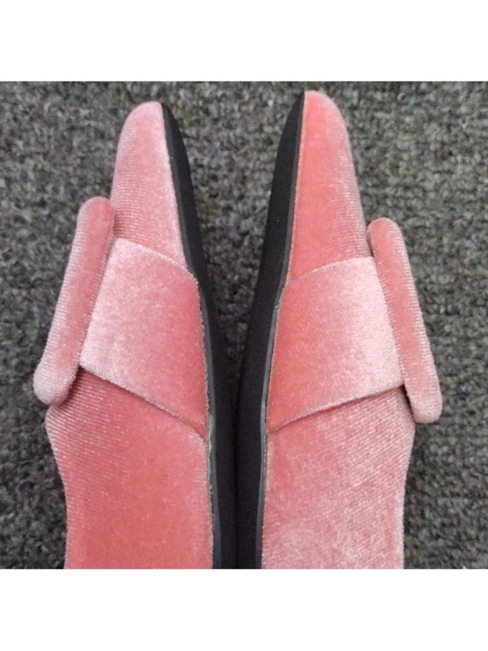C Paravano Pink Velvet Pointed Toe Flats - Picture 4 of 11